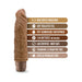 Mocha-colored realistic vibrating dong with textured shaft and listed features including multispeed vibrations and waterproof design.