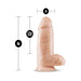 Vanilla-colored realistic dildo with suction cup base, showing 10-inch total length and 3-inch width measurements.