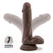 Dark brown realistic silicone dildo with suction cup base and posable shaft shown in multiple positions.