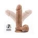 Mocha-colored realistic silicone dildo with suction cup base and posable shaft shown in multiple angled positions.