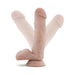 Beige realistic dildo with suction cup base and detailed texture, shown from multiple angles on a white background.