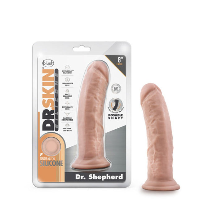 Dr. Skin Dr. Shepherd Dildo With Suction Cup Silicone 8 In. Vanilla - SexToy.com