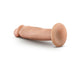 Realistic vanilla-colored 6-inch dildo with suction base and detailed texture for lifelike feel and hands-free use.