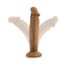 Vanilla-colored realistic 6-inch dildo with suction base shown in upright and angled positions on white background.