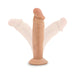 Vanilla-colored realistic 6-inch dildo with suction base shown in upright and angled positions on white background.