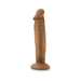 Vanilla-colored realistic 6-inch dildo with suction base standing upright on white background.