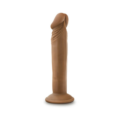 Realistic 6-inch vanilla-colored dildo with suction base, smooth texture, and detailed design for lifelike experience.