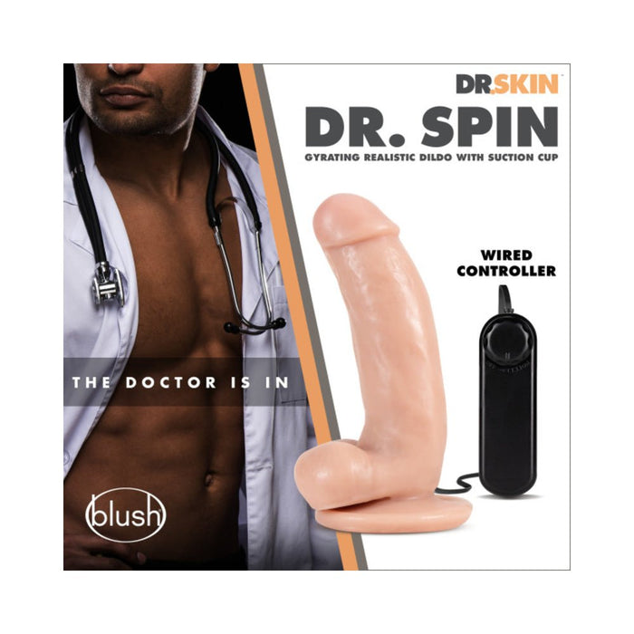 Dr. Skin - Dr. Spin 7" Gyrating Dildo Vanilla | SexToy.com