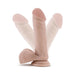 Beige realistic dildo with textured shaft and suction cup base shown in multiple angled positions.