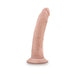 Realistic 7.5-inch self-lubricating dildo with suction cup base in natural skin tone.