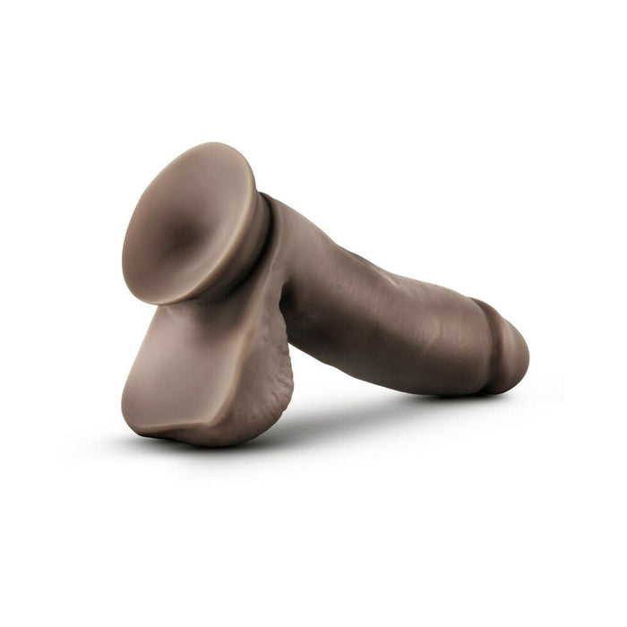 Dr. Skin Glide Self-lubricating Dildo With Balls 7 In. Chocolate - SexToy.com