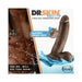 Dr. Skin Glide Self-lubricating Dildo With Balls 7 In. Chocolate - SexToy.com