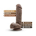 Chocolate-colored realistic dildo with suction cup base, detailed texture, and body-safe, fragrance-free PVC material.