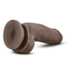 7 inch realistic brown poseable dildo with balls and suction cup base on white background