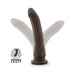 Chocolate-colored realistic dildo with a posable shaft and suction cup base shown in adjustable positions.