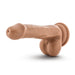 Realistic 6-inch posable dildo with balls and suction cup base in natural skin tone.