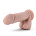 Realistic 8-inch posable dildo with ball detail and suction cup base in natural skin tone.