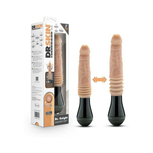 Dr. Skin Silicone Dr. Knight Thrusting Gyrating Vibrating Dildo Beige - SexToy.com