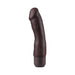 Brown silicone 7-inch vibrating dildo with curved shaft and smooth matte finish.