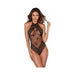 Dreamgirl Eyelash Lace Halter Teddy With High Tie-Neck Closure & Snap Crotch - SexToy.com