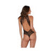 Dreamgirl Eyelash Lace Halter Teddy With High Tie-Neck Closure & Snap Crotch - SexToy.com