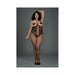 Dreamgirl Open-Cup Bodystocking with Knitted Lace Teddy Design, Fishnet Legs, Open Crotch and Adjustable Halter Ties | SexToy.com