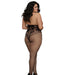 Dreamgirl Open-Cup Bodystocking with Knitted Lace Teddy Design, Fishnet Legs, Open Crotch and Adjustable Halter Ties - SexToy.com