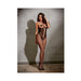 Dreamgirl Open-Cup Bodystocking with Knitted Lace Teddy Design, Fishnet Legs, Open Crotch and Adjustable Halter Ties | SexToy.com