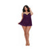 Dreamgirl Stretch Mesh and Lace Babydoll With Underwire Push-Up Cups and G-String - SexToy.com