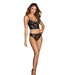 Dreamgirl Stretch Mesh & Galloon Lace Underwire Bustier & Lace-Up Panty Set - SexToy.com