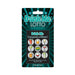 Drink Me Lotto scratch-off tickets game with colorful cocktail icons and playful design on teal background.