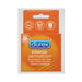 Durex Intense Sensation condom 3-pack box with orange design highlighting raised dots for enhanced pleasure.
