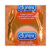 Single Durex Intense Sensation latex condom in orange foil packaging with blue logo and multilingual text.