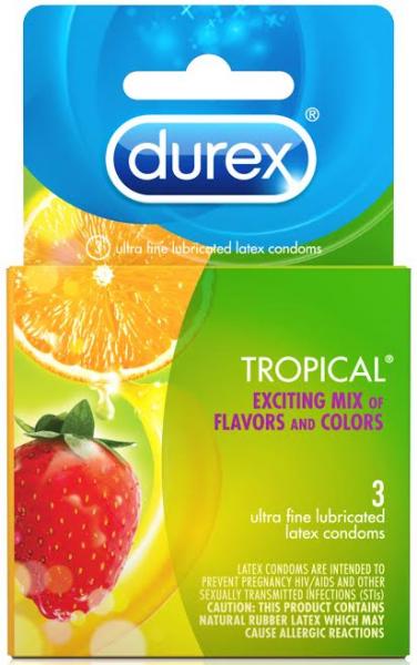 Durex Tropical 3 Pack Latex Condoms | SexToy.com