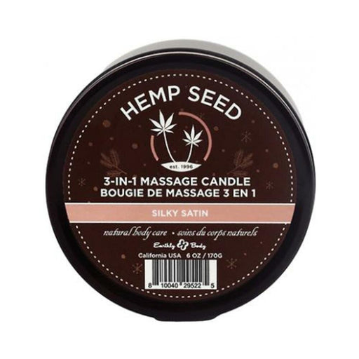 Earthly Body Hemp Seed 3-in-1 Massage Candle Silky Satin 6 Oz. / 170 G | SexToy.com