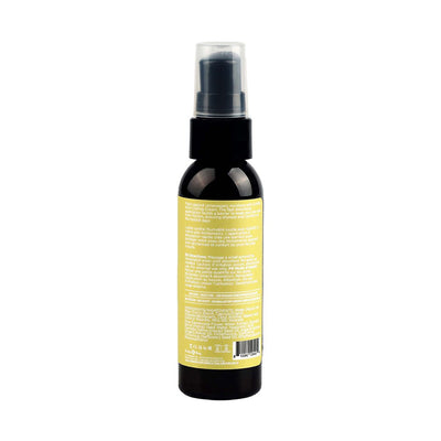 Back view of Earthly Body Hemp Seed by Night Guard Anti-Chafing Cream in a black pump bottle with yellow label text