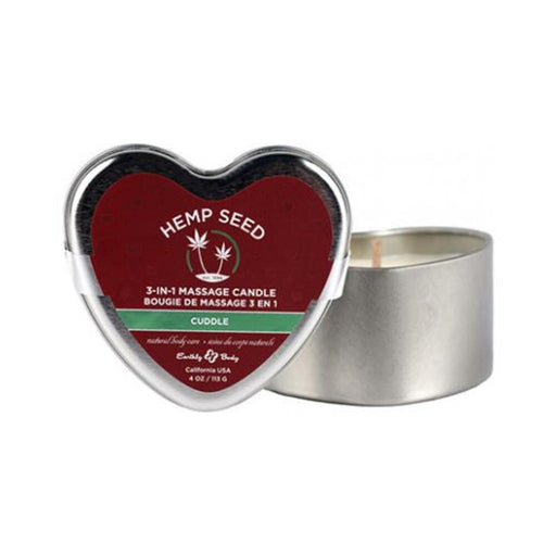 Earthly Body Hemp Seed Valentine 3-in-1 Massage Heart Candle Cuddle 4.7 Oz / 133 G | SexToy.com