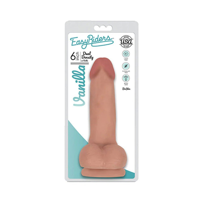 Easy Rider Bioskin Dual Density Dong 6in With Balls - SexToy.com