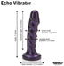 Midnight purple Echo vibrator with textured shaft, 7 inches long, 1.2 to 1.5 inch diameter, and 2.75 inch base diameter.