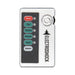 Silver Electroshock remote control with power, tap, vibrating, massage, auto, and speed buttons and intensity dial.