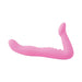 Pink ergonomic strapless double-ended silicone dildo designed for hands-free intimate play.