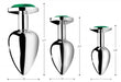 Emerald Gem Anal Plug Set 3 Silver Plugs with Green End | SexToy.com