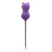 Purple cat-shaped Kegel ball vibrator with long tail and silver tip, designed for discreet pleasure and remote control use.