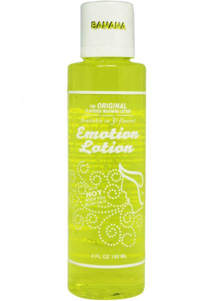 Emotion Lotion Flavored Water Based Warming Lotion Banana 4 Ounce | SexToy.com