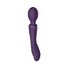 Purple rechargeable silicone wand massager with rounded head and ergonomic handle buttons