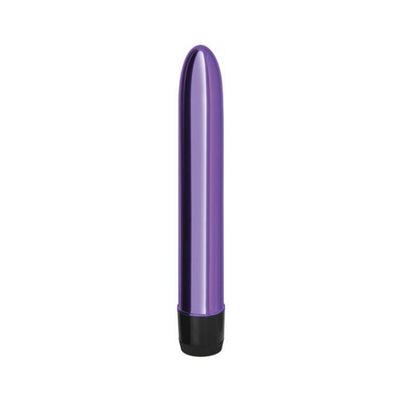 Sleek metallic purple 7-inch vibrator with a rounded tip and black twist base for adjustable intensity.