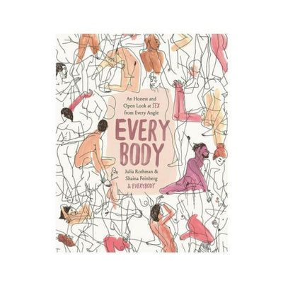 Book cover of Every Body featuring abstract line drawings of diverse human figures in various poses with soft pink and orange tones.