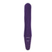 Purple silicone strapless double-ended vibrator with smooth curved design and control buttons.