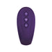 Purple remote control with three illuminated buttons for adjustable settings and functions.