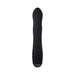 Black sleek rotating rabbit vibrator with textured grip and tapered tip, designed for multi-speed pleasure.
